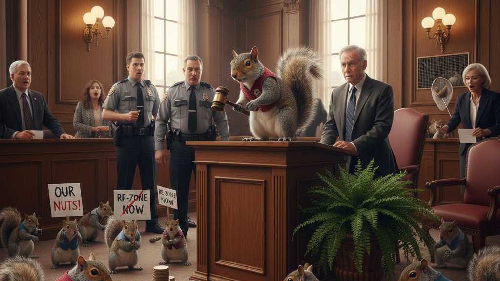 Squirrel in courtroom